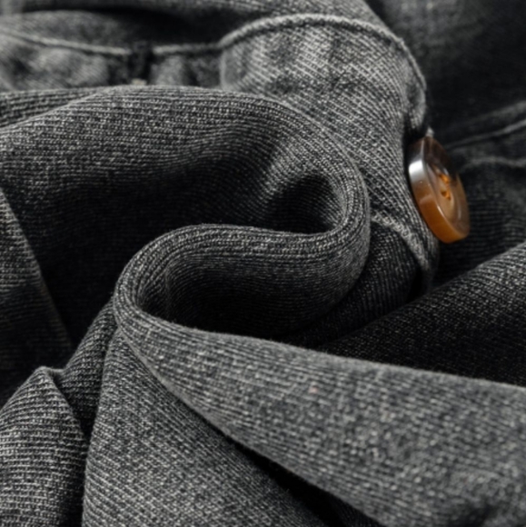 Retro Denim Overall Mini Dress Patch Pocket Sleeveless Jean Button-Up Romper - Picture 9 of 16